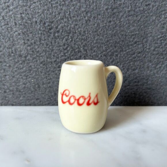 Vintage Coors Ashtray and Tiny Mug Cream Ceramic America's Fine Light Beer - Picture 4 of 7